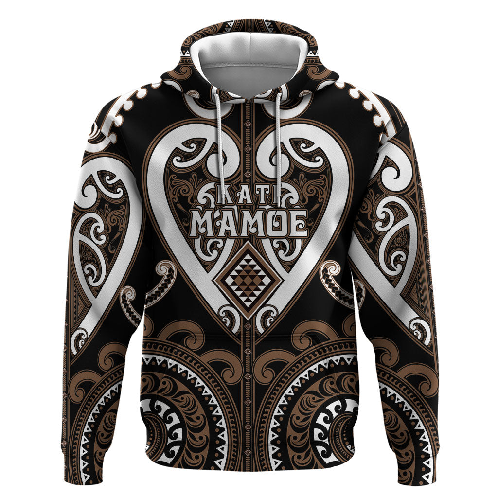 Custom Aotearoa Kati Mamoe Hoodie Maori Tribal Pattern