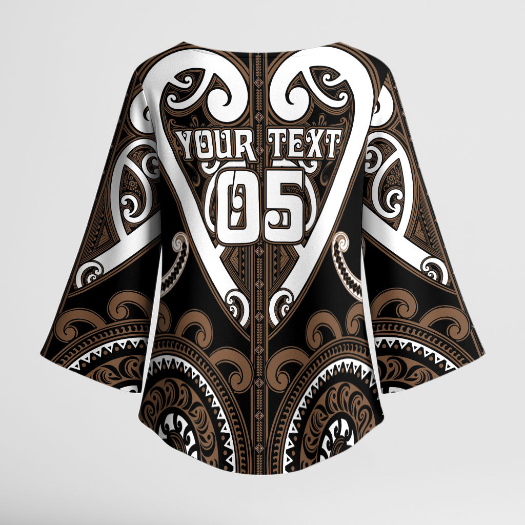 Custom Aotearoa Kati Mamoe Kimono Sleeve Blouse Maori Tribal Pattern LT05 - Polynesian Pride