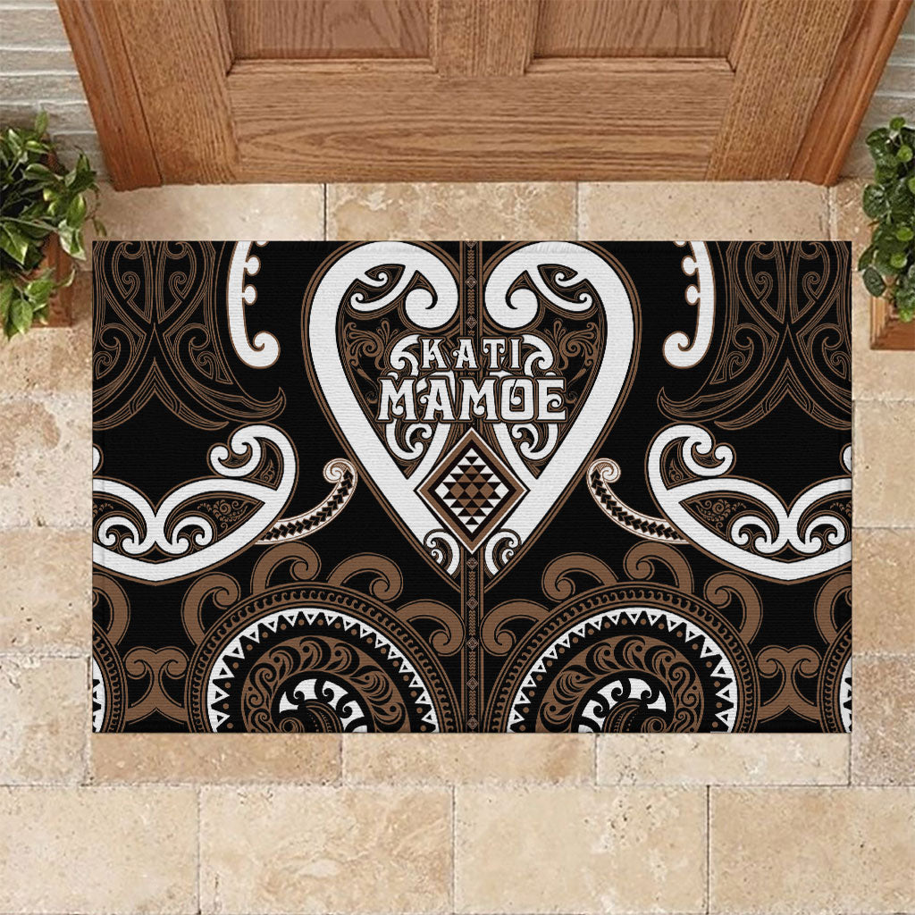 Aotearoa Kati Mamoe Rubber Doormat Maori Tribal Pattern