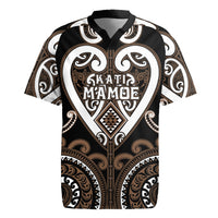 Custom Aotearoa Kati Mamoe Rugby Jersey Maori Tribal Pattern LT05 Brown - Polynesian Pride