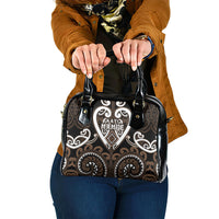 Aotearoa Kati Mamoe Shoulder Handbag Maori Tribal Pattern LT05 One Size Brown - Polynesian Pride