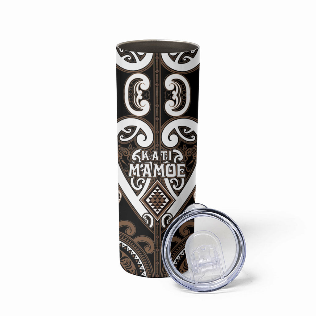 Custom Aotearoa Kati Mamoe Skinny Tumbler Maori Tribal Pattern LT05 - Polynesian Pride
