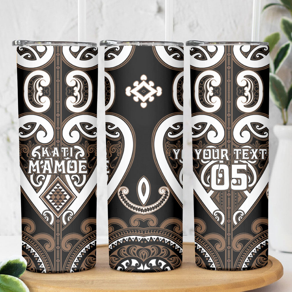 Custom Aotearoa Kati Mamoe Skinny Tumbler Maori Tribal Pattern LT05 - Polynesian Pride