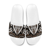 Aotearoa Kati Mamoe Slide Sandals Maori Tribal Pattern LT05 Brown - Polynesian Pride