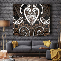 Aotearoa Kati Mamoe Tapestry Maori Tribal Pattern LT05 Brown - Polynesian Pride