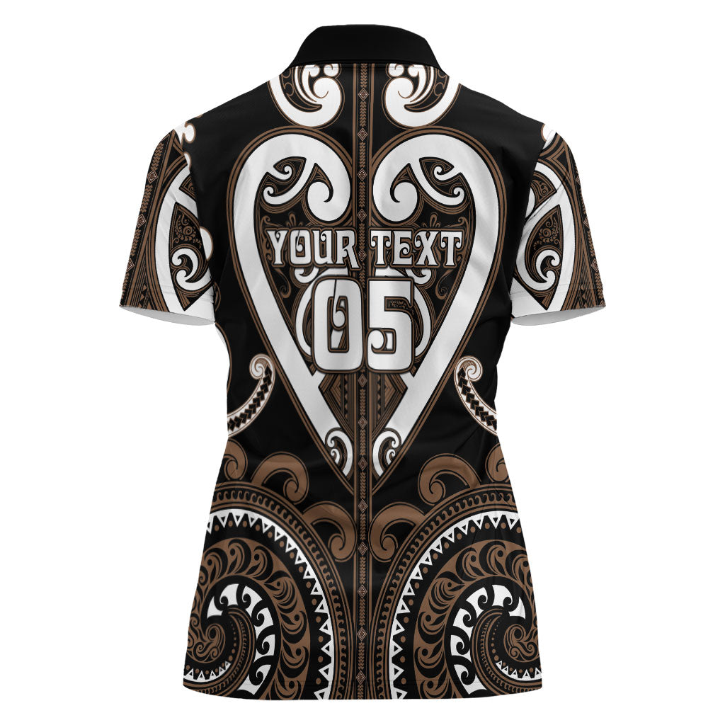 Custom Aotearoa Kati Mamoe Women Polo Shirt Maori Tribal Pattern LT05 - Polynesian Pride