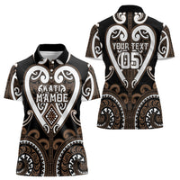 Custom Aotearoa Kati Mamoe Women Polo Shirt Maori Tribal Pattern LT05 - Polynesian Pride