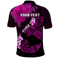 Personalized Hawaii Maui Polo Shirt Polynesian Fish Hook Hibiscus Pink Version LT05 - Polynesian Pride