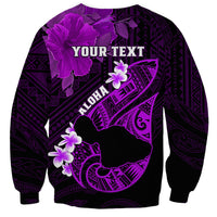 Personalized Hawaii Maui Sweatshirt Polynesian Fish Hook Hibiscus Purple Version LT05 - Polynesian Pride