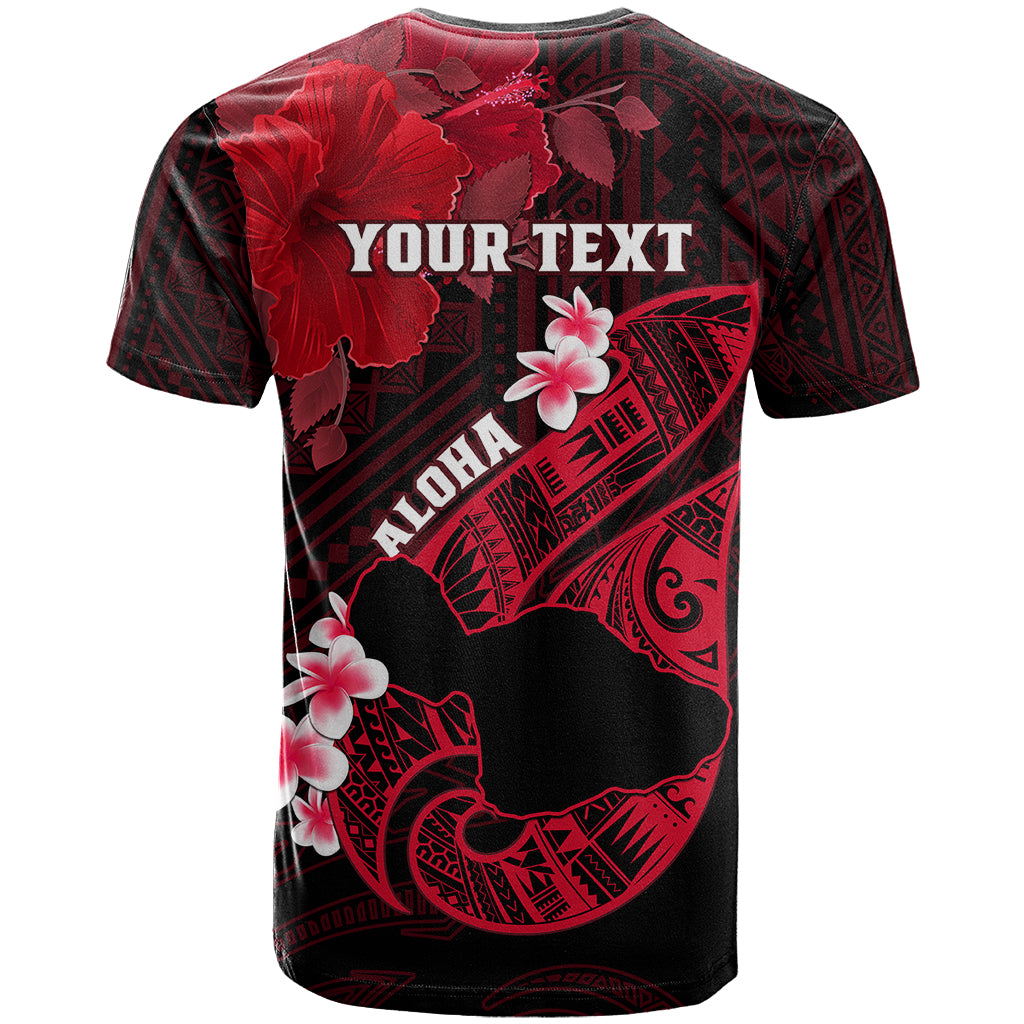 Personalized Hawaii Maui T Shirt Polynesian Fish Hook Hibiscus Red Version LT05 - Polynesian Pride