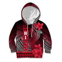 Personalized Hawaii Kid Hoodie Hammerhead Shark Kakau Polynesian Tribal Red LT05 Hoodie Red - Polynesian Pride