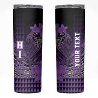 Personalized Hawaii Skinny Tumbler Hammerhead Shark Kakau Polynesian Tribal Purple LT05 Purple - Polynesian Pride