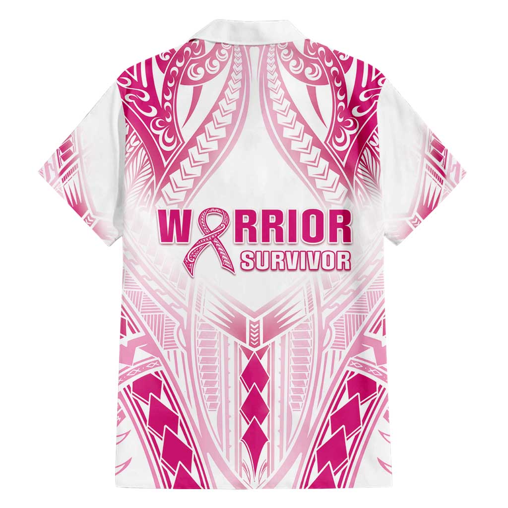 Breast Cancer Pink Out Family Matching Off Shoulder Maxi Dress and Hawaiian Shirt Polynesian Art Tattoo White Version LT05 - Polynesian Pride