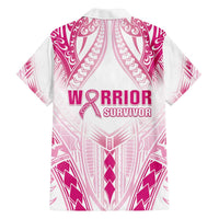 Breast Cancer Pink Out Family Matching Off Shoulder Short Dress and Hawaiian Shirt Polynesian Art Tattoo White Version LT05 - Polynesian Pride