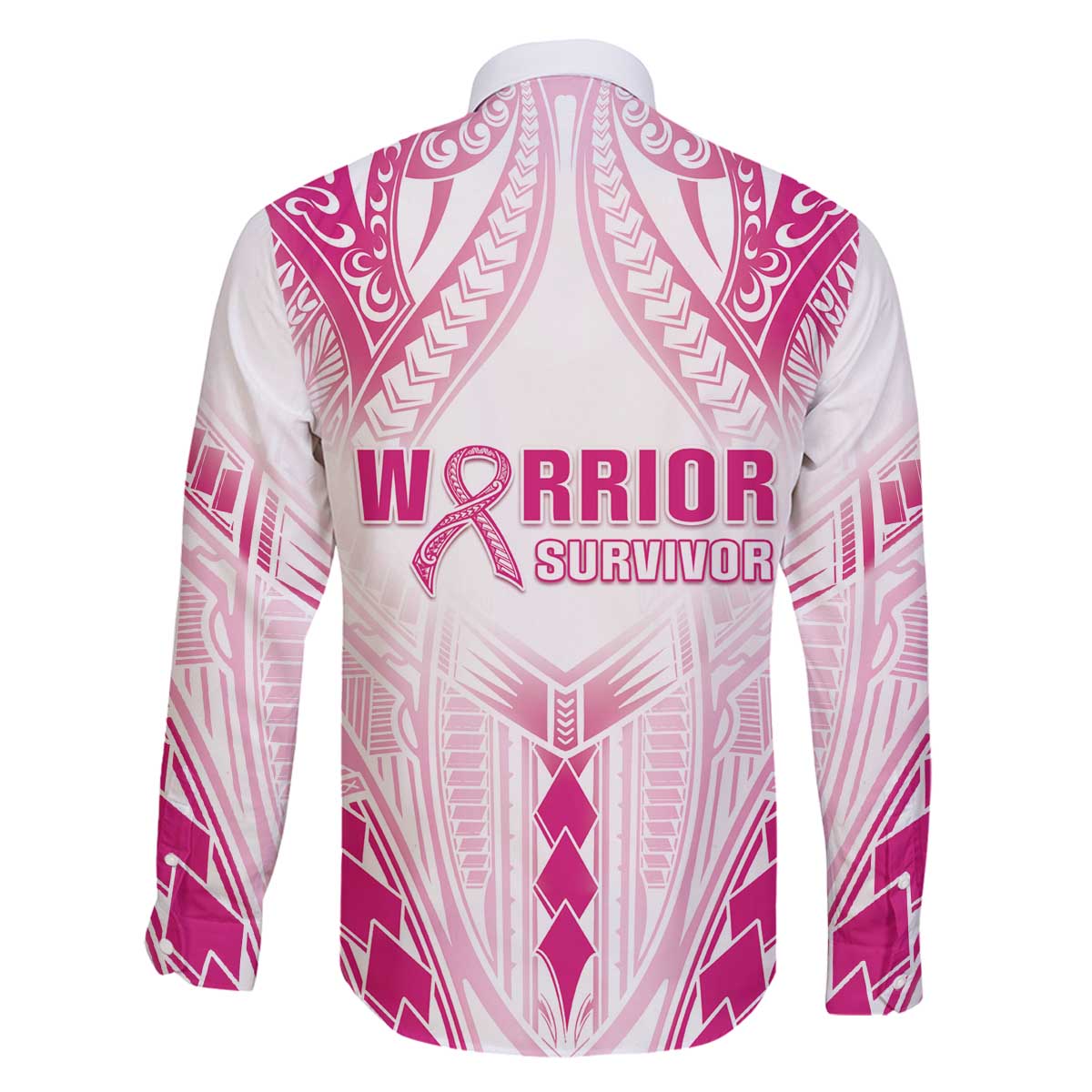 Breast Cancer Pink Out Family Matching Puletasi and Hawaiian Shirt Polynesian Art Tattoo White Version LT05 - Polynesian Pride