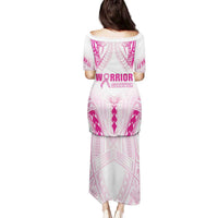 Breast Cancer Pink Out Family Matching Puletasi and Hawaiian Shirt Polynesian Art Tattoo White Version LT05 - Polynesian Pride