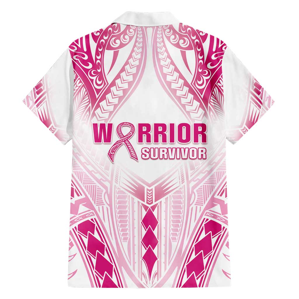 Breast Cancer Pink Out Family Matching Short Sleeve Bodycon Dress and Hawaiian Shirt Polynesian Art Tattoo White Version LT05 - Polynesian Pride