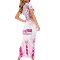 Breast Cancer Pink Out Family Matching Short Sleeve Bodycon Dress and Hawaiian Shirt Polynesian Art Tattoo White Version LT05 - Polynesian Pride