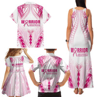 Breast Cancer Pink Out Family Matching Tank Maxi Dress and Hawaiian Shirt Polynesian Art Tattoo White Version LT05 - Polynesian Pride