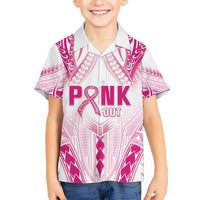 Breast Cancer Pink Out Hawaiian Shirt Polynesian Art Tattoo White Version