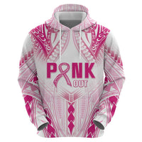 Breast Cancer Pink Out Hoodie Polynesian Art Tattoo White Version LT05 - Polynesian Pride