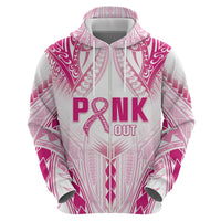 Breast Cancer Pink Out Hoodie Polynesian Art Tattoo White Version LT05 - Polynesian Pride