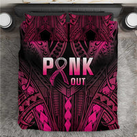 Breast Cancer Pink Out Bedding Set Polynesian Art Tattoo Black Version LT05 Black - Polynesian Pride