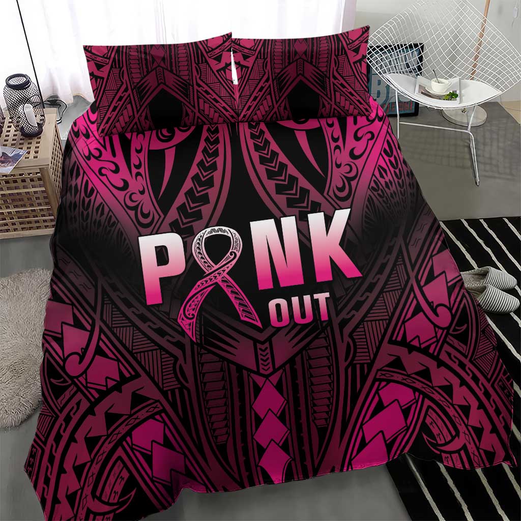 Breast Cancer Pink Out Bedding Set Polynesian Art Tattoo Black Version LT05 - Polynesian Pride
