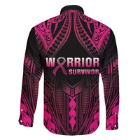 Breast Cancer Pink Out Family Matching Long Sleeve Bodycon Dress and Hawaiian Shirt Polynesian Art Tattoo Black Version LT05 - Polynesian Pride