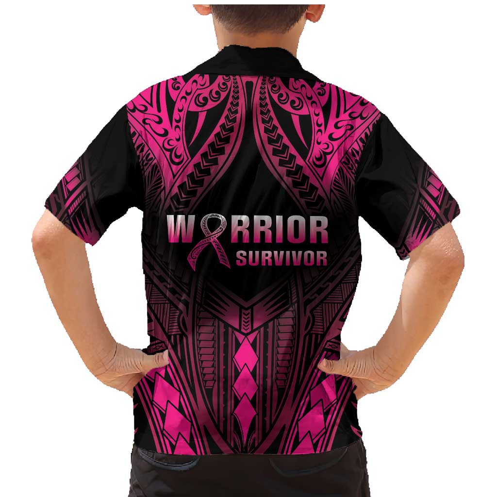 Breast Cancer Pink Out Family Matching Mermaid Dress and Hawaiian Shirt Polynesian Art Tattoo Black Version LT05 - Polynesian Pride