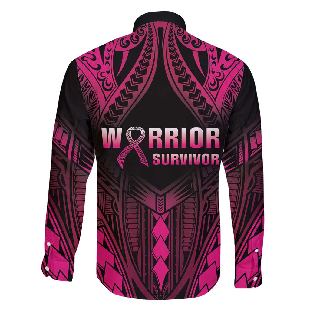 Breast Cancer Pink Out Family Matching Off Shoulder Maxi Dress and Hawaiian Shirt Polynesian Art Tattoo Black Version LT05 - Polynesian Pride