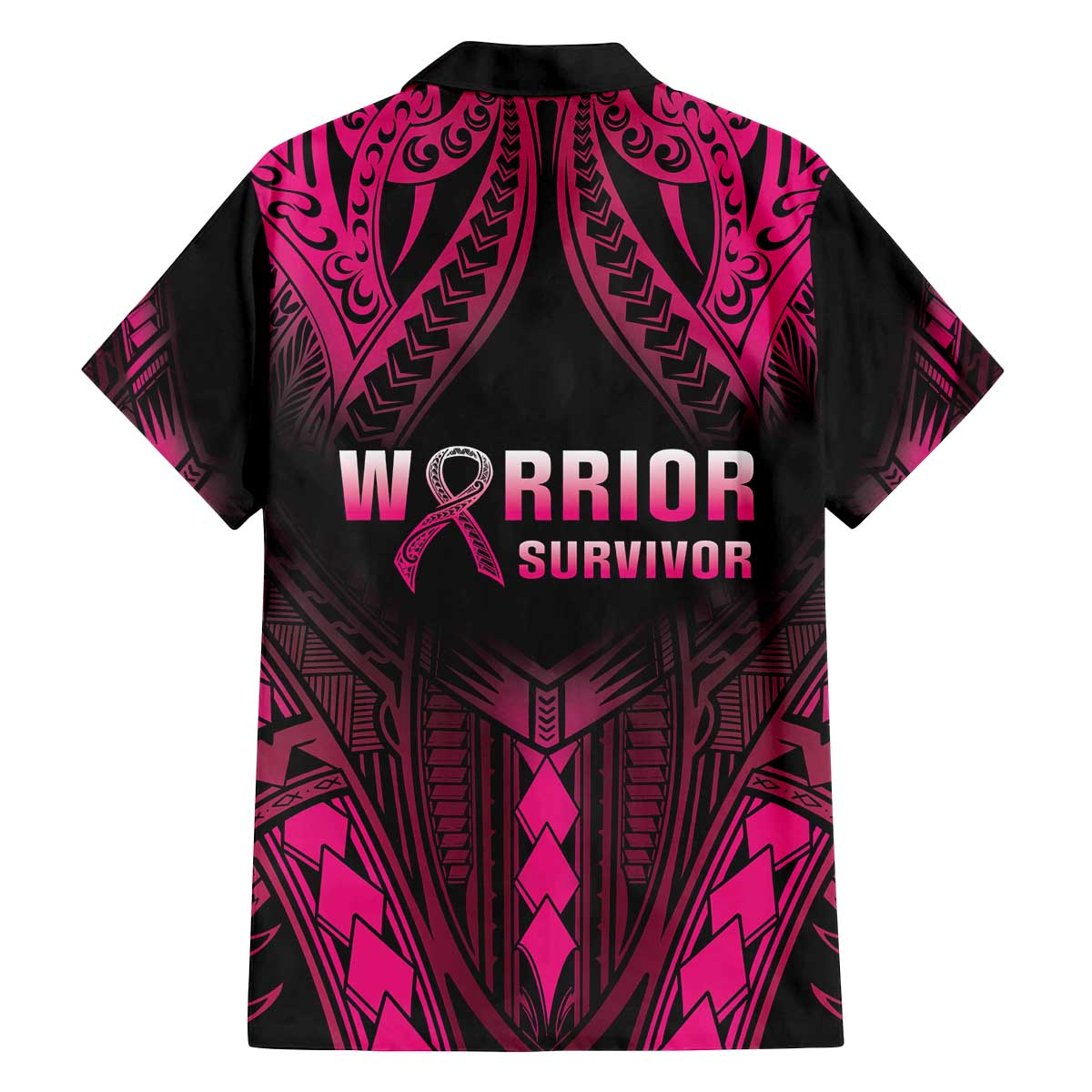 Breast Cancer Pink Out Family Matching Off Shoulder Short Dress and Hawaiian Shirt Polynesian Art Tattoo Black Version LT05 - Polynesian Pride