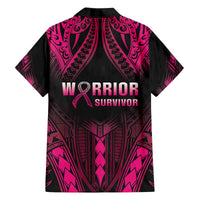 Breast Cancer Pink Out Family Matching Off Shoulder Short Dress and Hawaiian Shirt Polynesian Art Tattoo Black Version LT05 - Polynesian Pride
