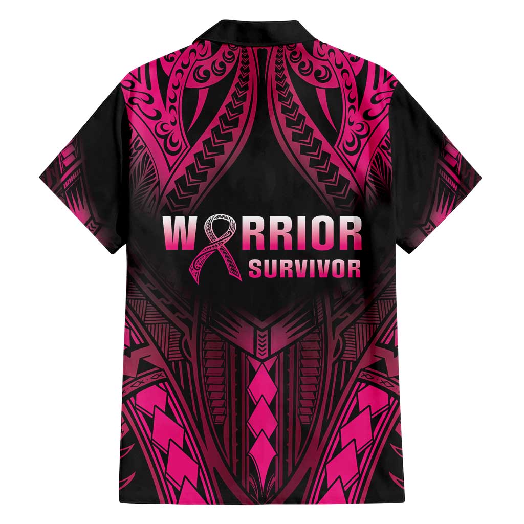 Breast Cancer Pink Out Family Matching Short Sleeve Bodycon Dress and Hawaiian Shirt Polynesian Art Tattoo Black Version LT05 - Polynesian Pride