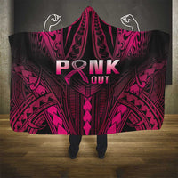 Breast Cancer Pink Out Hooded Blanket Polynesian Art Tattoo Black Version LT05 - Polynesian Pride