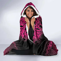 Breast Cancer Pink Out Hooded Blanket Polynesian Art Tattoo Black Version LT05 - Polynesian Pride
