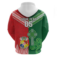 Tonga Ireland Rugby Custom Hoodie Ikale Tahi With Shamrocks Together