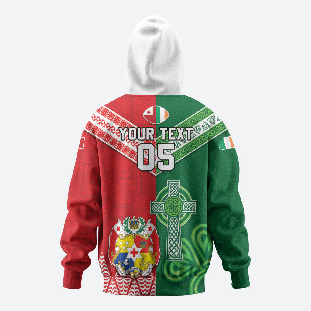 Tonga Ireland Rugby Custom Hoodie Ikale Tahi With Shamrocks Together