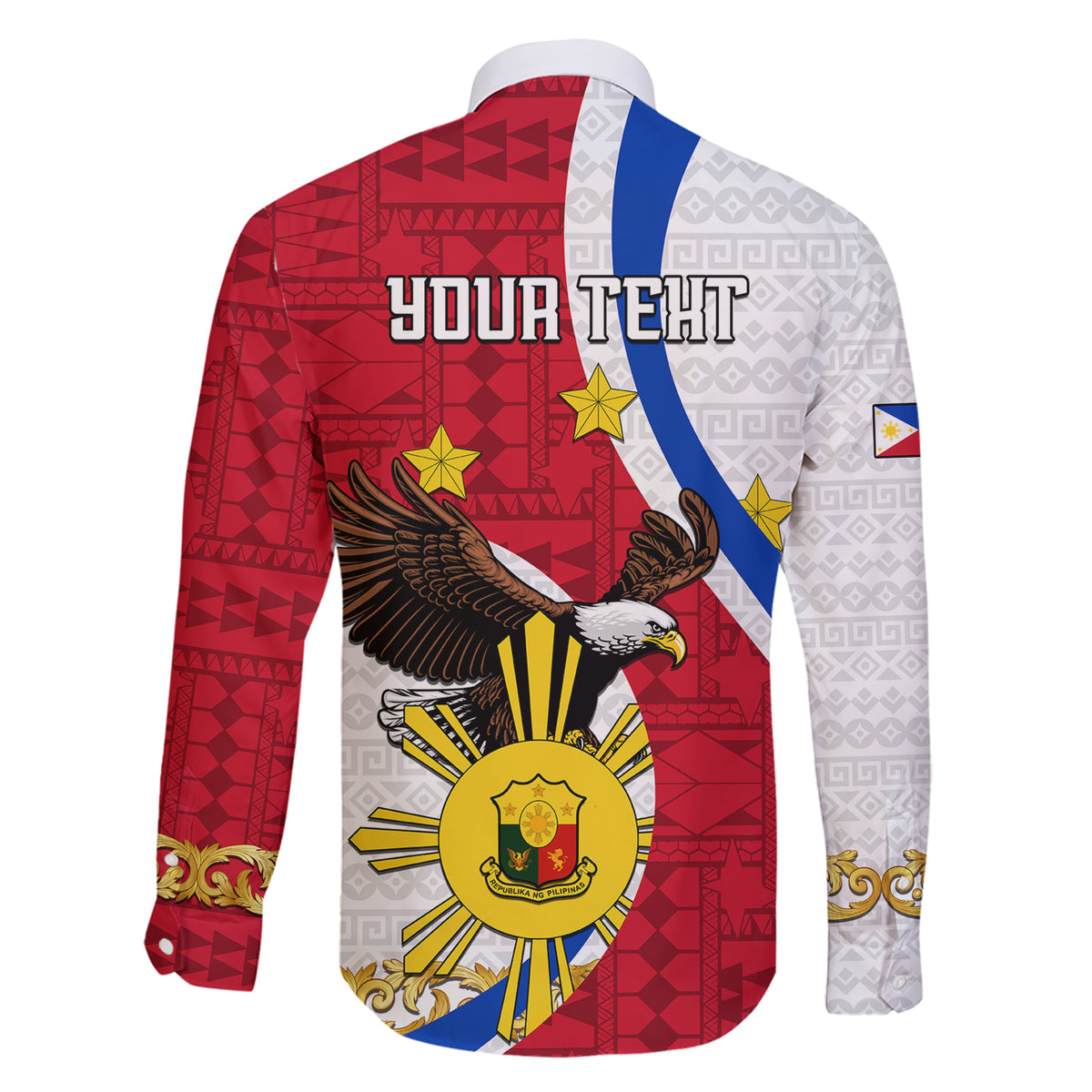 Personalized Philippines Family Matching Short Sleeve Bodycon Dress and Hawaiian Shirt The Eight-Rayed Sun Bald Eagle Polynesian Pattern LT05 - Polynesian Pride