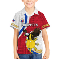 Personalized Philippines Family Matching Tank Maxi Dress and Hawaiian Shirt The Eight-Rayed Sun Bald Eagle Polynesian Pattern LT05 Son's Shirt Red - Polynesian Pride
