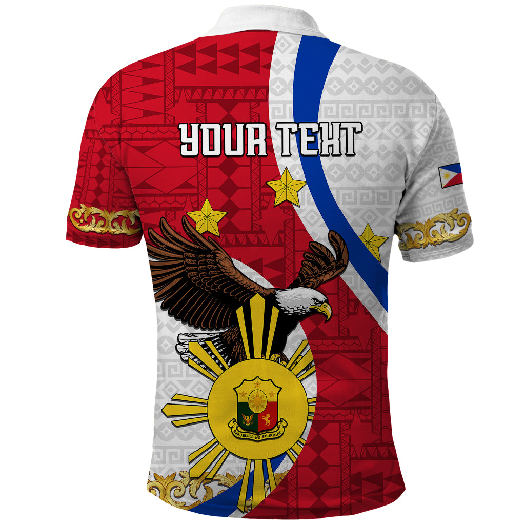 Personalized Philippines Polo Shirt The Eight-Rayed Sun Bald Eagle Polynesian Pattern LT05 - Polynesian Pride