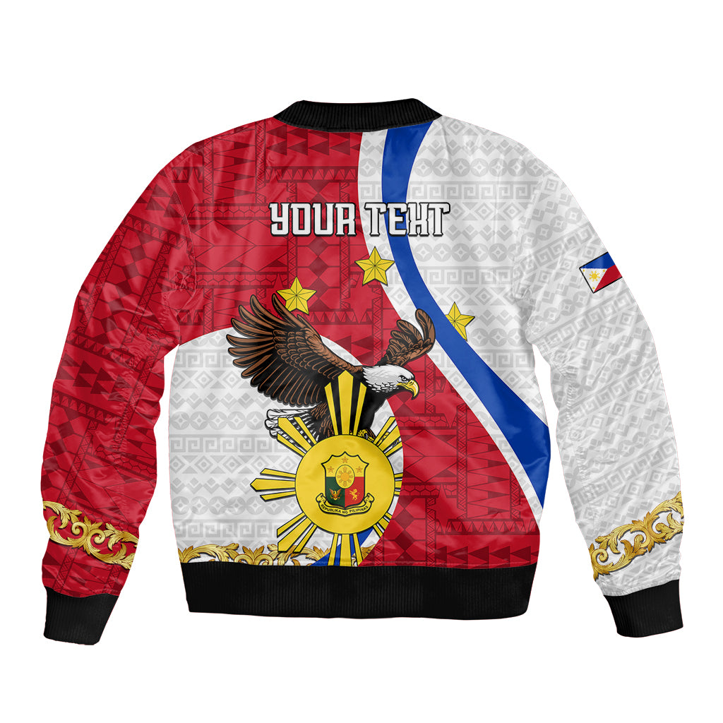 personalized-philippines-sleeve-zip-bomber-jacket-the-eight-rayed-sun-bald-eagle-polynesian-pattern