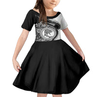 Go Fishing Family Matching Mermaid Dress and Hawaiian Shirt Polynesian Pattern LT05 Daughter's Dress Black - Polynesian Pride