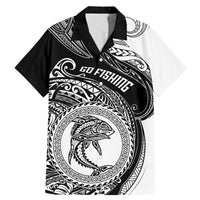 Go Fishing Family Matching Mermaid Dress and Hawaiian Shirt Polynesian Pattern LT05 Dad's Shirt - Short Sleeve Black - Polynesian Pride