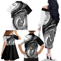 Go Fishing Family Matching Off Shoulder Long Sleeve Dress and Hawaiian Shirt Polynesian Pattern LT05 - Polynesian Pride
