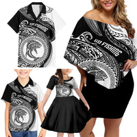 Go Fishing Family Matching Off Shoulder Short Dress and Hawaiian Shirt Polynesian Pattern LT05 - Polynesian Pride