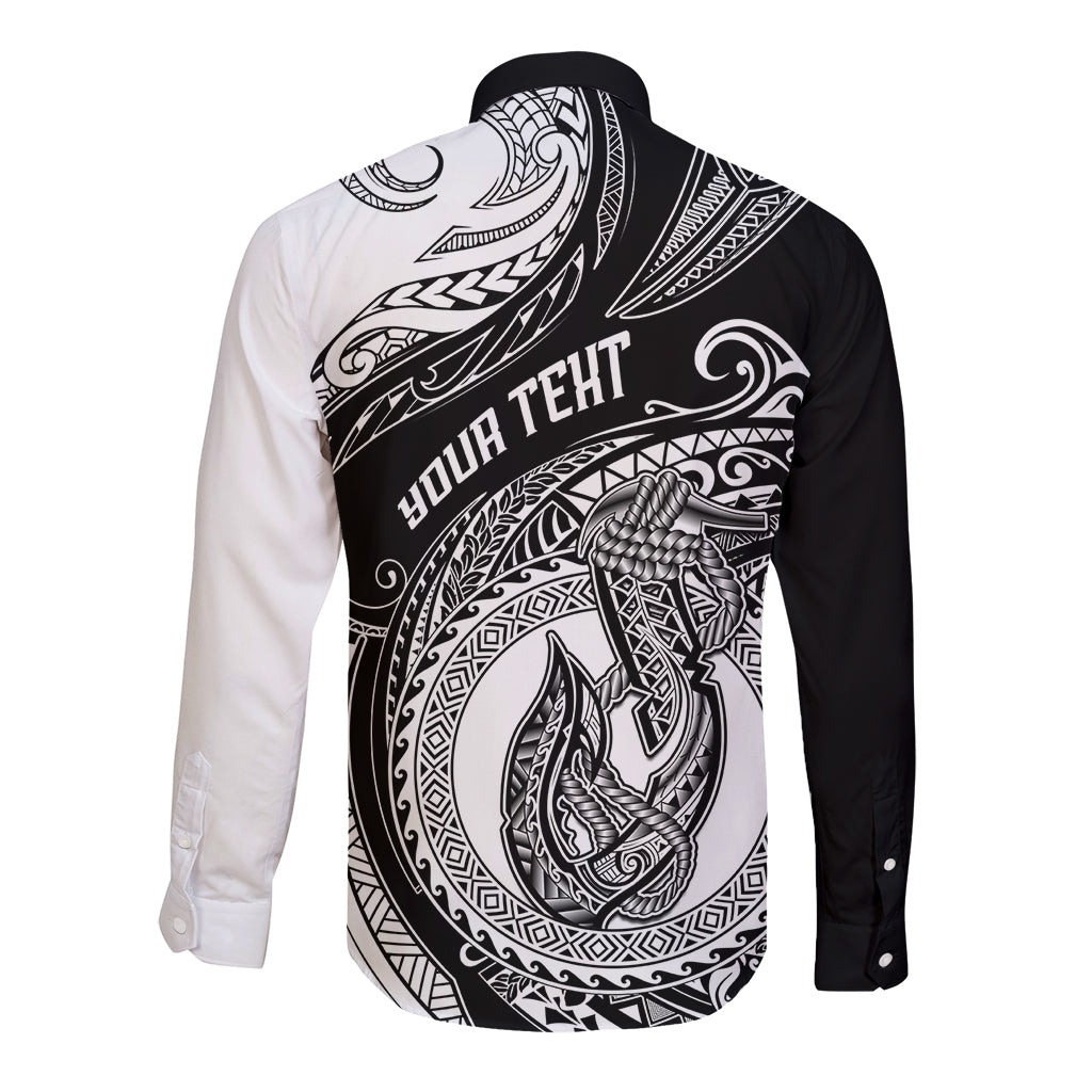 Personalized Go Fishing Long Sleeve Button Shirt Polynesian Pattern LT05 - Polynesian Pride