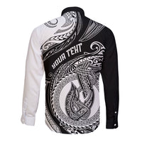 Personalized Go Fishing Long Sleeve Button Shirt Polynesian Pattern LT05 - Polynesian Pride