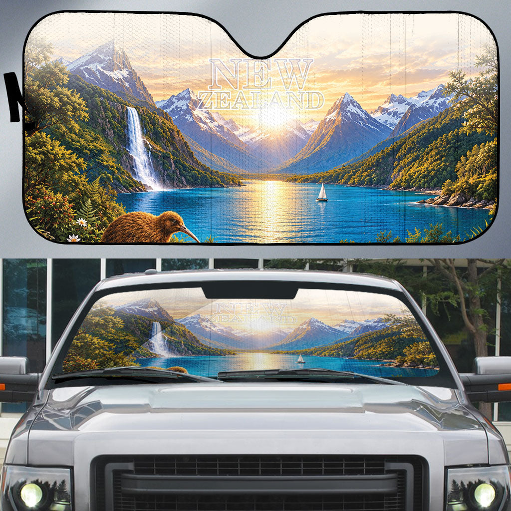 New Zealand Flag Auto Sun Shade Scenic Nature LT05 Multicolor - Polynesian Pride