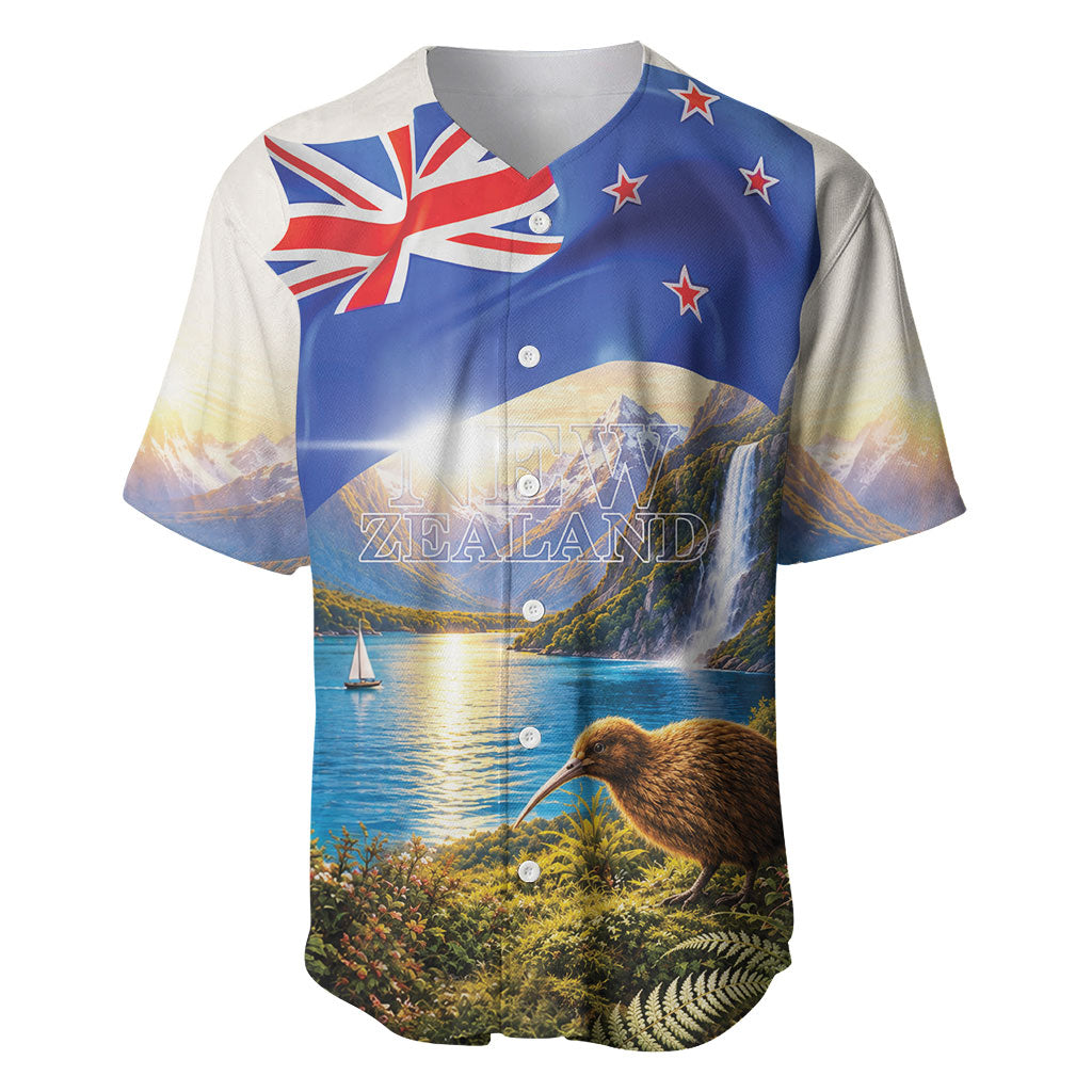 New Zealand Flag Baseball Jersey Scenic Nature LT05 Multicolor - Polynesian Pride